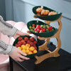 Wooden Kitchen Dinnerware Set with Partitioned Fruit Bowl
