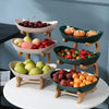 Wooden Kitchen Dinnerware Set with Partitioned Fruit Bowl